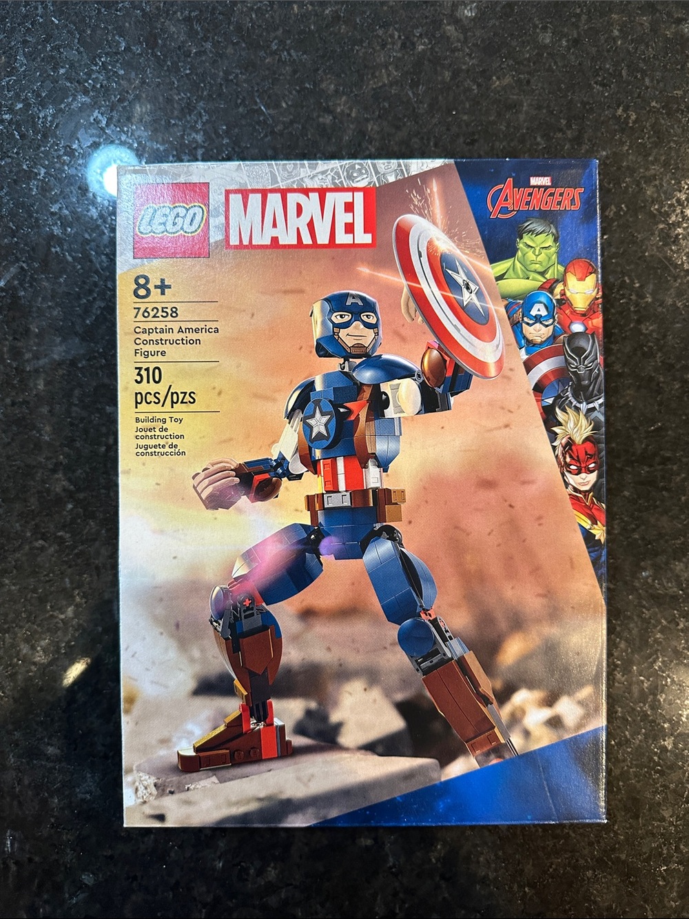 LEGO Marvel Captain America Construction Figure - Blue/Red/White 76258
